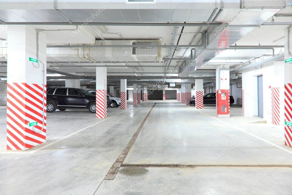 underground Parking and cars in a residential complex