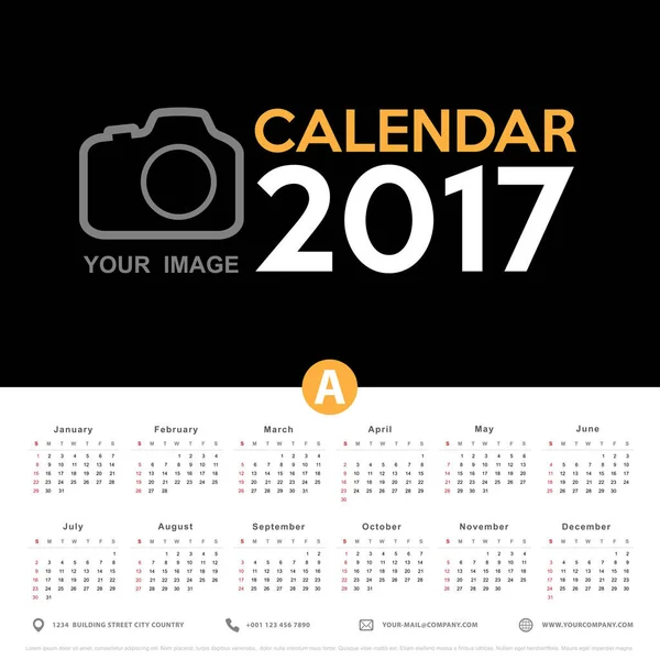 Calendario Plantilla en blanco — Vector de stock