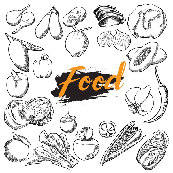 Food hand draw set Vector Graphics