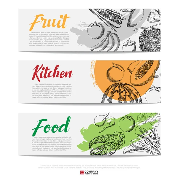 Conception de bannière alimentaire — Image vectorielle