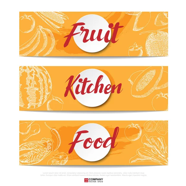 Diseño de banner de alimentos — Vector de stock