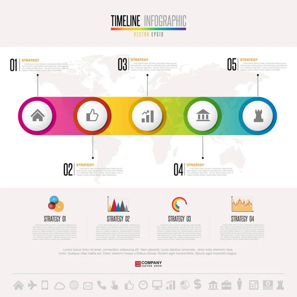 Modelo de infográfico de linha do tempo —  Vetores de Stock