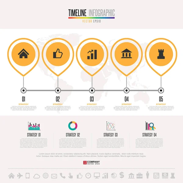 Timeline Infographic Template — Stock Vector