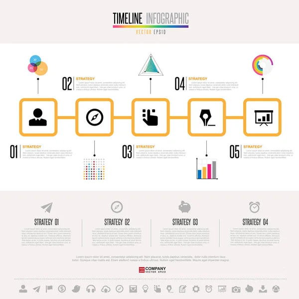 Infografiki szablonu z zestawu ikon — Wektor stockowy