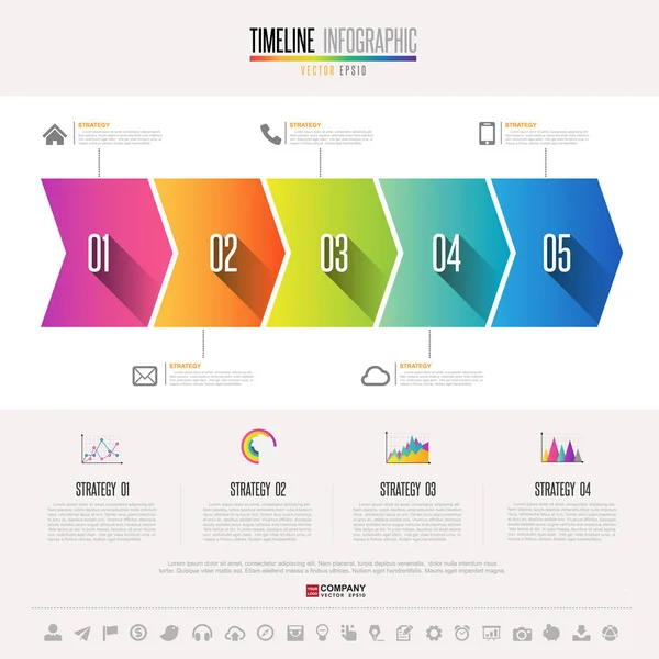 Plantilla de infografías con iconos establecidos — Vector de stock