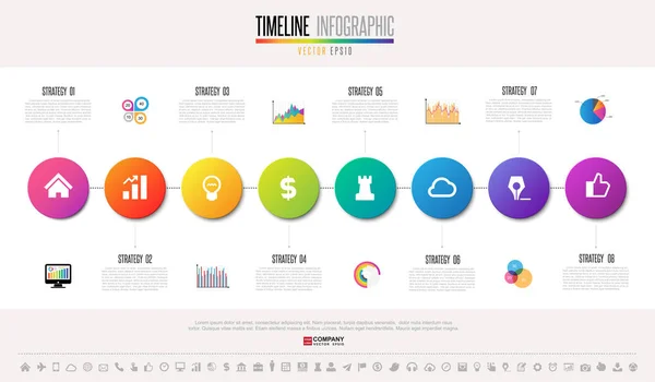 Zeitleiste Infografik-Vorlage — Stockvektor