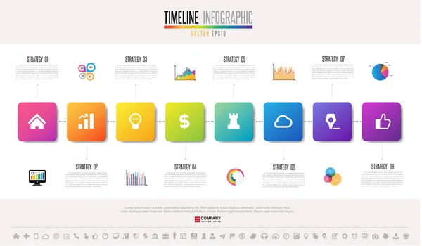 Design template with icons set — Stock Vector