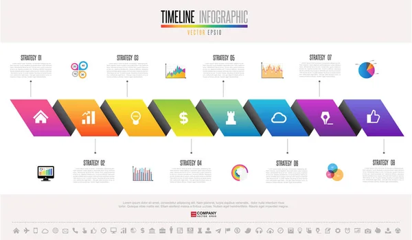 Template with icons set — Stock Vector