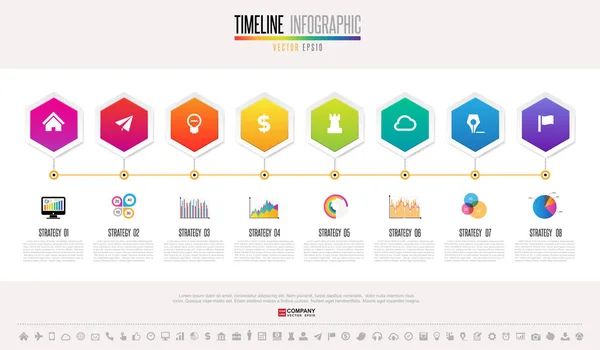 Template with icons set — Stock Vector