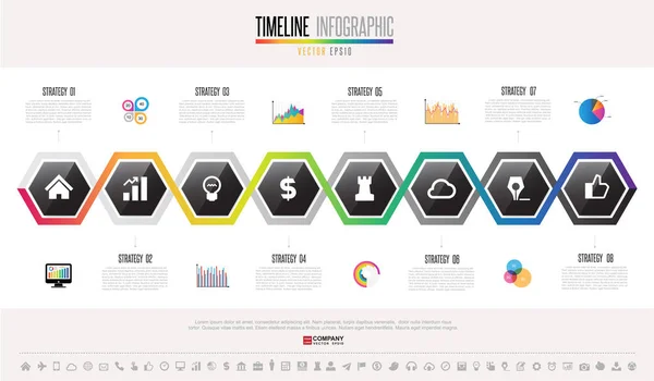 Modèle d'infographie chronologique — Image vectorielle