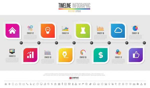 Plantilla de infografía de línea de tiempo — Vector de stock