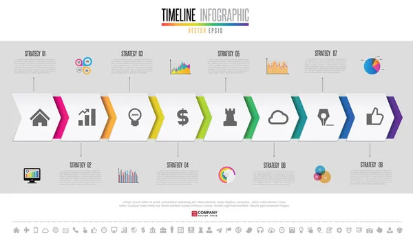 Modelo infográfico com ícones — Vetor de Stock