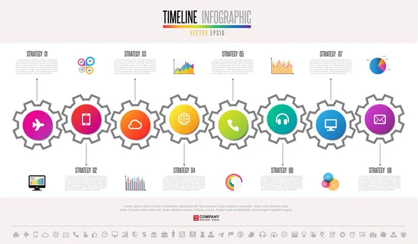 Design de infográficos de linha do tempo — Vetor de Stock