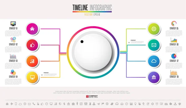 Modello infografico con icone — Vettoriale Stock