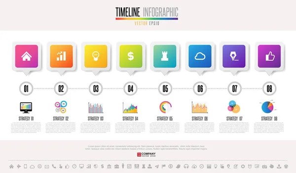 Zaman çizelgesi infographics şablonu — Stok Vektör