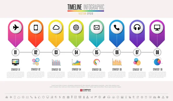 Plantilla de infografías cronológicas — Vector de stock