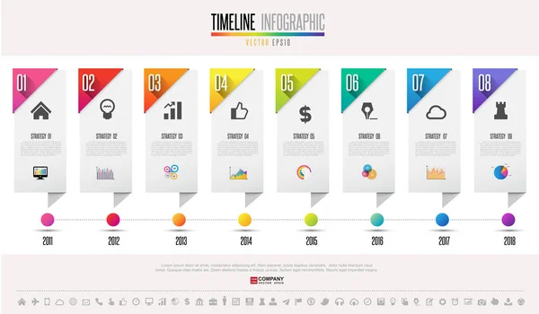 Plantilla de infografías cronológicas — Vector de stock