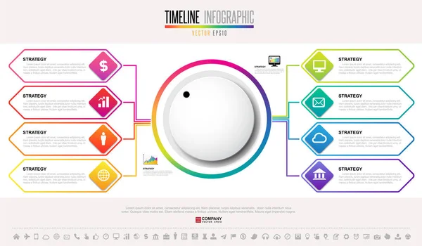 stock vector Timeline template with icons