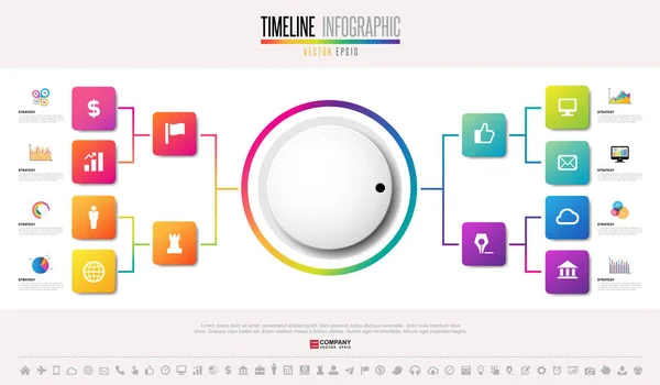 Diseño de Infografías de Línea de Tiempo — Vector de stock