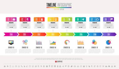 zaman çizelgesi Infographics kümesinin tasarım