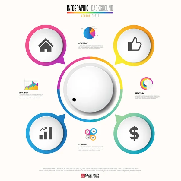 Design de infográficos de linha do tempo — Vetor de Stock