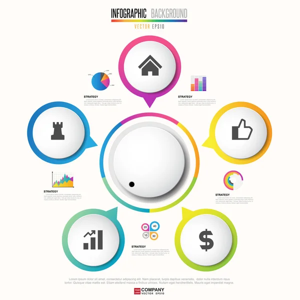 Progettazione della linea temporale Infografica — Vettoriale Stock