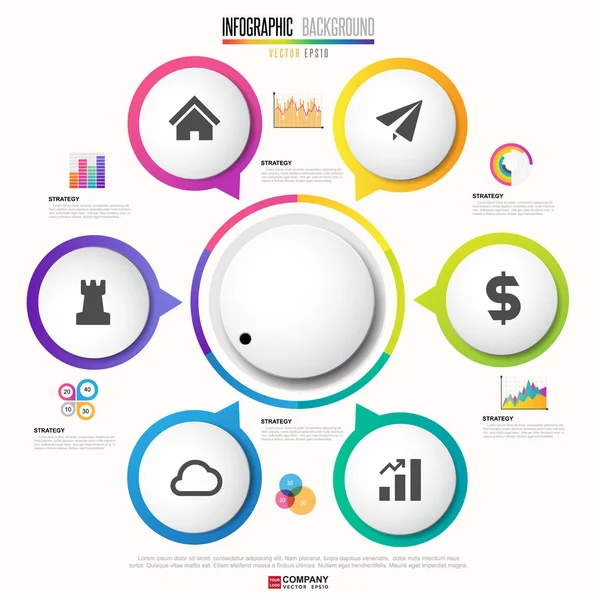 Progettazione della linea temporale Infografica — Vettoriale Stock