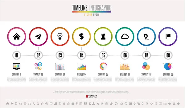 Σχεδιασμός του Timeline Infographics σετ — Διανυσματικό Αρχείο