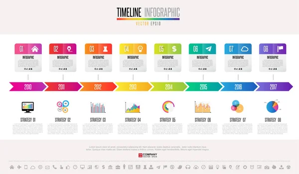 타임 라인 Infographics 세트의 디자인 — 스톡 벡터