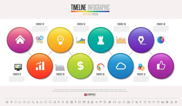 Modello infografico con icone — Vettoriale Stock