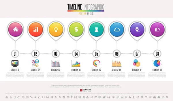 Infografiki szablon z ikonami — Wektor stockowy