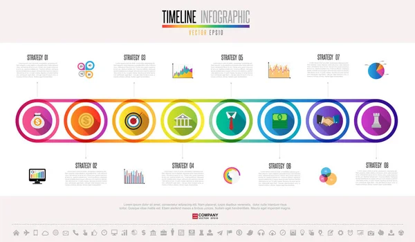 Linha do tempo Modelo de design infográfico — Vetor de Stock