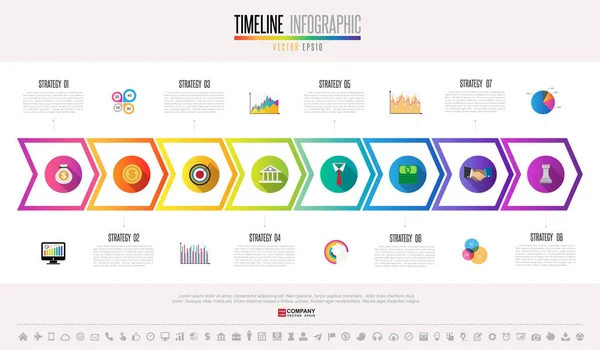 Plantilla de diseño infográfico de línea de tiempo — Archivo Imágenes Vectoriales