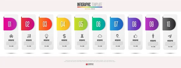 Plantilla de diseño infográfico de línea de tiempo — Vector de stock