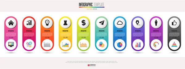 Timeline șablon de design infografic — Vector de stoc