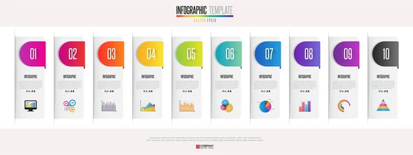 Plantilla de diseño infográfico de línea de tiempo — Archivo Imágenes Vectoriales