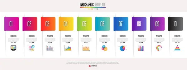 Plantilla de diseño infográfico de línea de tiempo — Archivo Imágenes Vectoriales