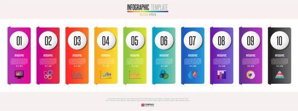 Plantilla de diseño infográfico de línea de tiempo — Archivo Imágenes Vectoriales