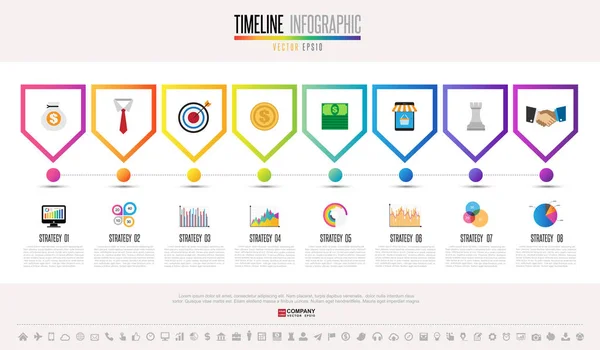 Plantilla de diseño infográfico de línea de tiempo — Archivo Imágenes Vectoriales