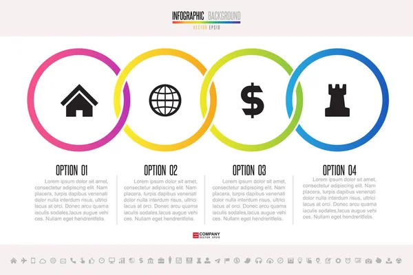 Ilustracja ikony szablon infografiki — Wektor stockowy