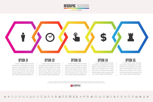 Ilustración de iconos de plantilla de infografías — Archivo Imágenes Vectoriales