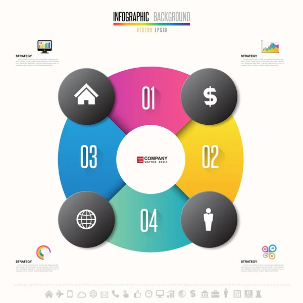 Illustrazione del set di modelli di infografica — Vettoriale Stock