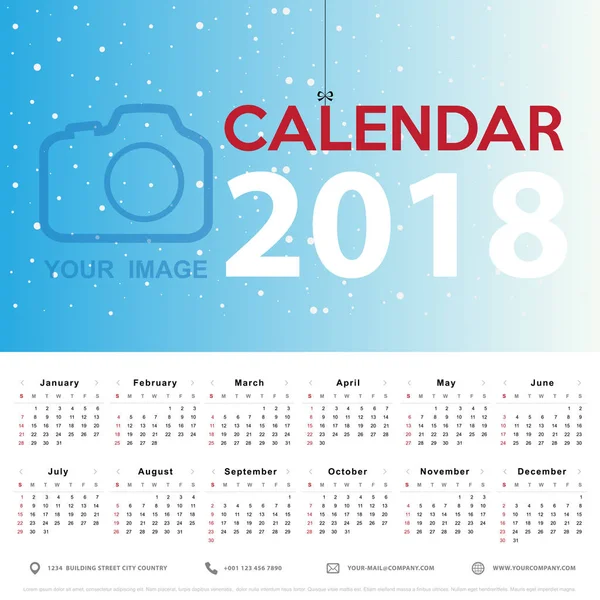 Plantilla moderna Calendario 2018 — Vector de stock