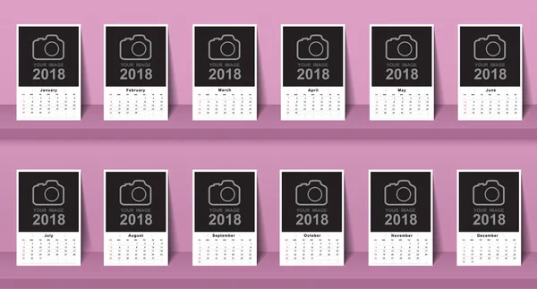 Ontwerp van moderne kalender 2018 sjabloon — Stockvector
