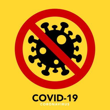 Koronavirüsü imzalayın. Coronavirus bayrağını durdurun. Vektör E10