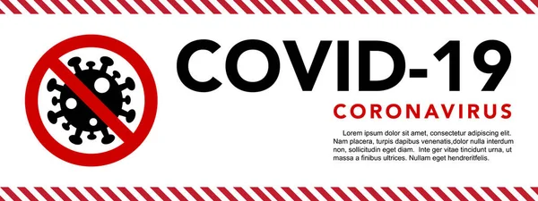 Vorsicht Coronavirus Stoppt Das Coronavirus Banner — Stockvektor