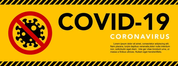 Vorsicht Coronavirus Stoppt Das Coronavirus Banner — Stockvektor