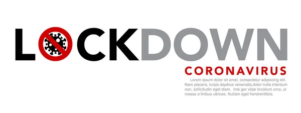 Vorsicht Coronavirus Lockdown Banner Vector Eps10 — Stockvektor