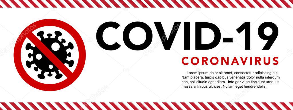 Sign caution coronavirus. Stop coronavirus banner.Vector eps10