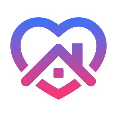 Ev ikonu olarak kal. Yürekli ev. Vektör illüstrasyon EPS 10